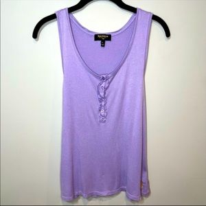 Juicy Couture Ribbed Ruffle Button Tank - Size XL